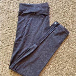 Free People Grey Shimmer Leggings with ankle Zipper Detail